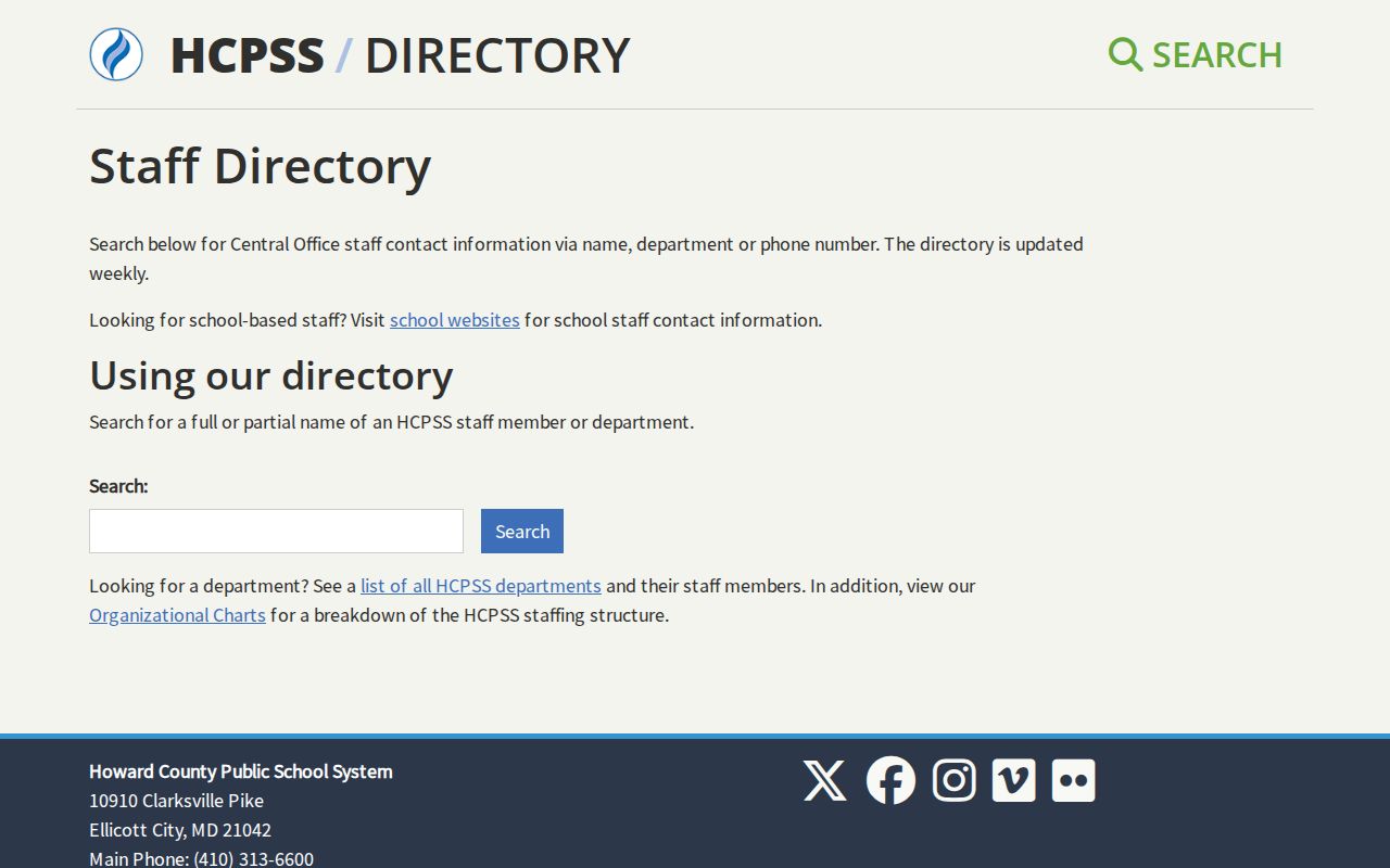 Ilchester people directories HCPSS staff search